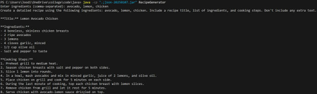 LLM project code output